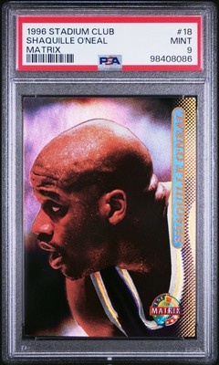 1996-97 Topps Stadium Club - #18 Shaquille O'Neal Matrix Parallel PSA 9