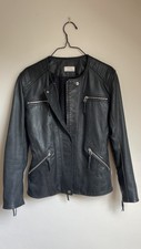 Wrap London Genuine Leather Black Biker Jacket Bnwt Size 8