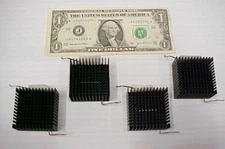 4 Radisys Wire Retainer Heatsinks Heat Sinks Anodized Aluminum 1.670" x 1"