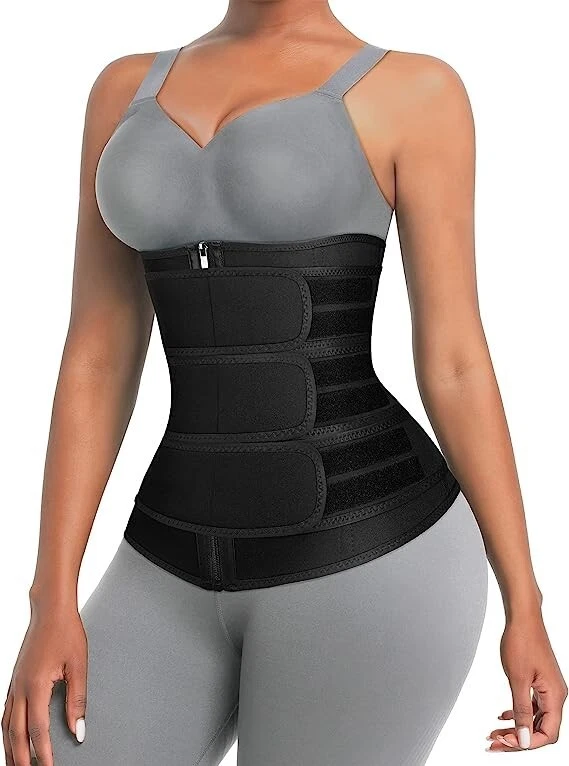 FeelinGirl Neoprene Waist Trainer 3 Straps Tummy Control Workout Corset  Cincher