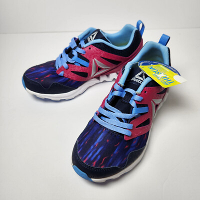 Reebok ZigKick 2K17 Girls Shoes Navy Pink Size 3 Big Kids Running Sneakers NIB