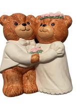 Enesco Bride Groom Bear Cake Topper Wedding Couple Figurine Size 6"