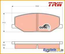Brake pad set, disc brake Cotec TRW GDB383 for Suzuki