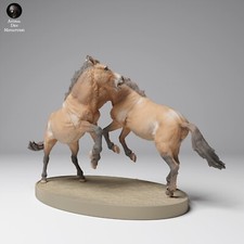 DEN MINIATURES PRZEWALSKI'S HORSES Fight DIORAMA SET 1/35 ANIMAL SET
