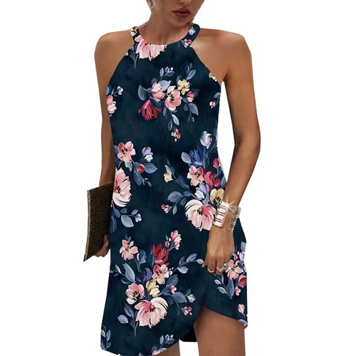Böhmisches Neckholder-Sommerkleid Für Damen Schulterfreies Mini-Sommerkleid 〒 - Picture 6 of 21