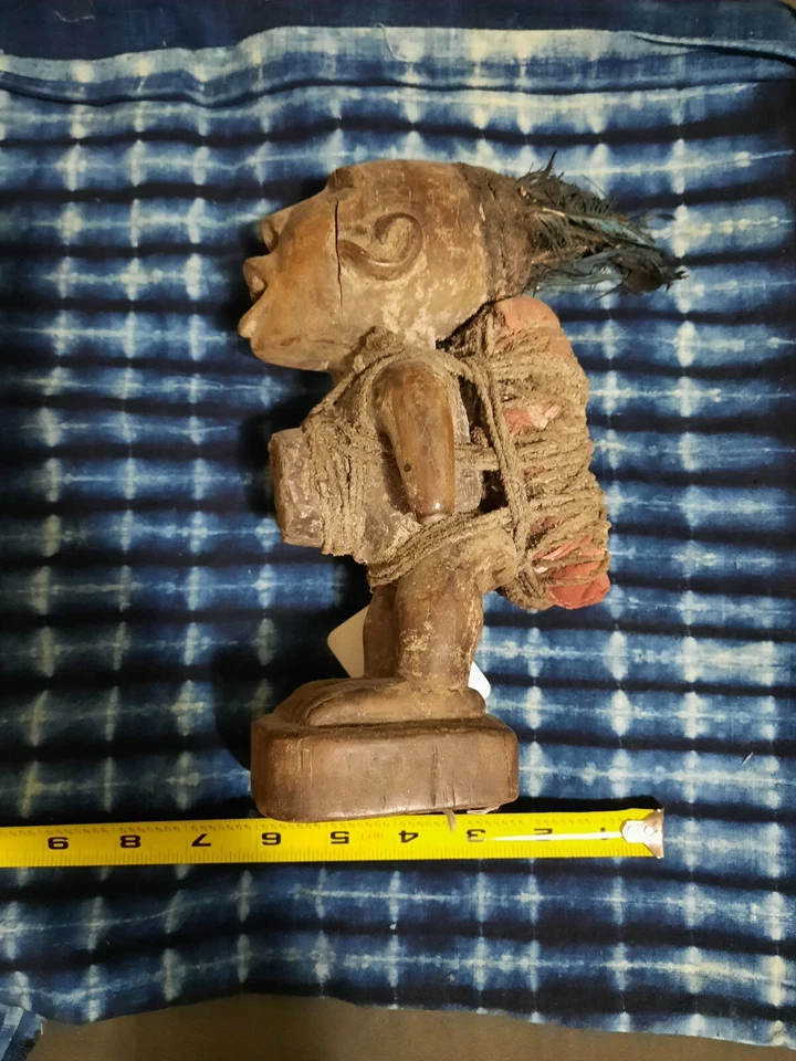 Auténtica estatua africana vintage tallada en madera, Bakongo Nkisi, Congo Foto 3 de 4