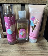 Bath  Body Works FRUITY SHERBET SCOOP 3pc Shower Gel, Cream, Fragrance Mist Set
