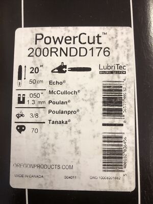 Oregon PowerCut Guide Bar  3/8'' Pitch x .050'' Gauge x 20'' 200RNDD176
