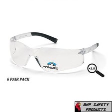 PYRAMEX ZTEK READER SAFETY GLASSES 2.50 CLEAR BIFOCAL LENS S2510R25 6 PAIR 
