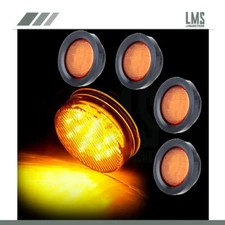 4pcs 2.5 inch Amber 13 led Round Side Marker Clearance Truck Light Grommet