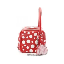 LOUIS VUITTON x YK Handbag M21779 Leather infinity dot White Red Used Women LV