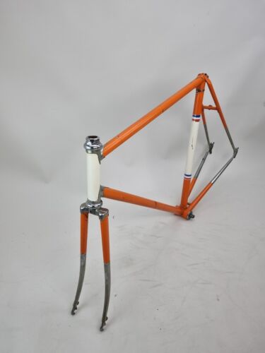 Set telaio cialda Belgio acciaio arancione anni 70 Reynolds 58 cm frame steel anni 70 - Foto 1 di 11