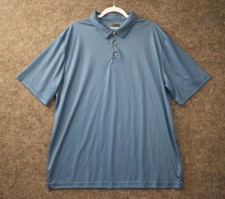 PGA Tour Polo Shirt XL Blue Golf Clubs All Over Print Short Sleeve Mens