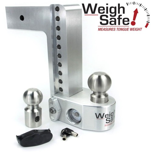 Weigh Safe WS103 Hitch 10" Drop Tongue Weight Builtin Scale 3" Shank