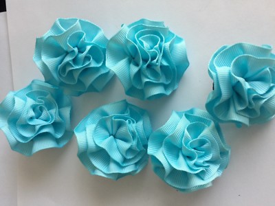 Carnation Shaped Lapel Stud Pin - Blue Ribbon Texture 2 Inch