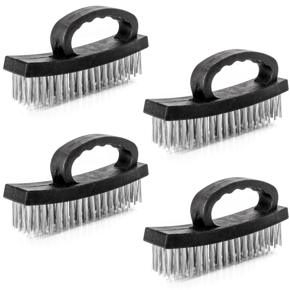 4x STEEL WIRE BRUSHES Curved D Handle Rust Paint Removal Metal
