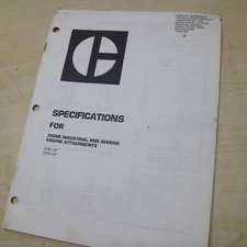 CAT 3406B Industrial Marine Engine ATTACHMENT Specification Shop Service Manual