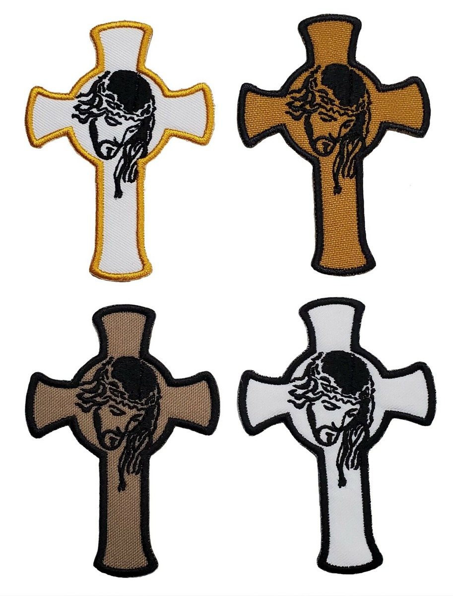 Jesus On The Cross Embroidered Iron On Patch 2.25 Jesus On The Cross Embroidered Iron On Patch 2.25
