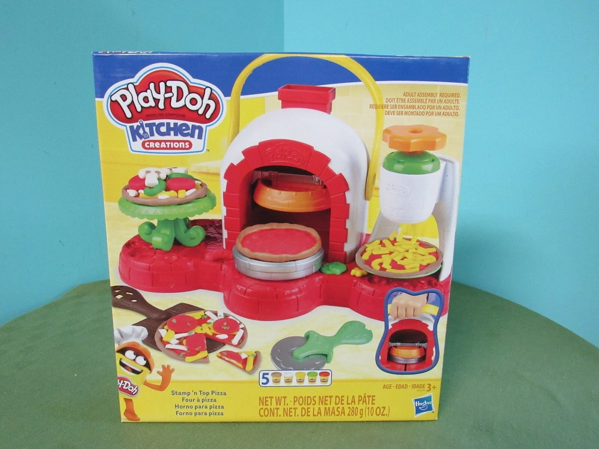 Play-Doh Kitchen Creations Stamp 'n Top Pizza Oven Toy for Kids 3 Years and  Up with 5 Modeling Compound Colors, Play Food, Cooking Toy