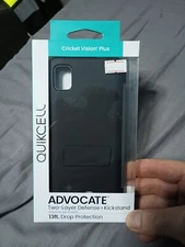 Cricket Vision Plus Smartphone Case Quikcell Advocate Defense Kickstand Black