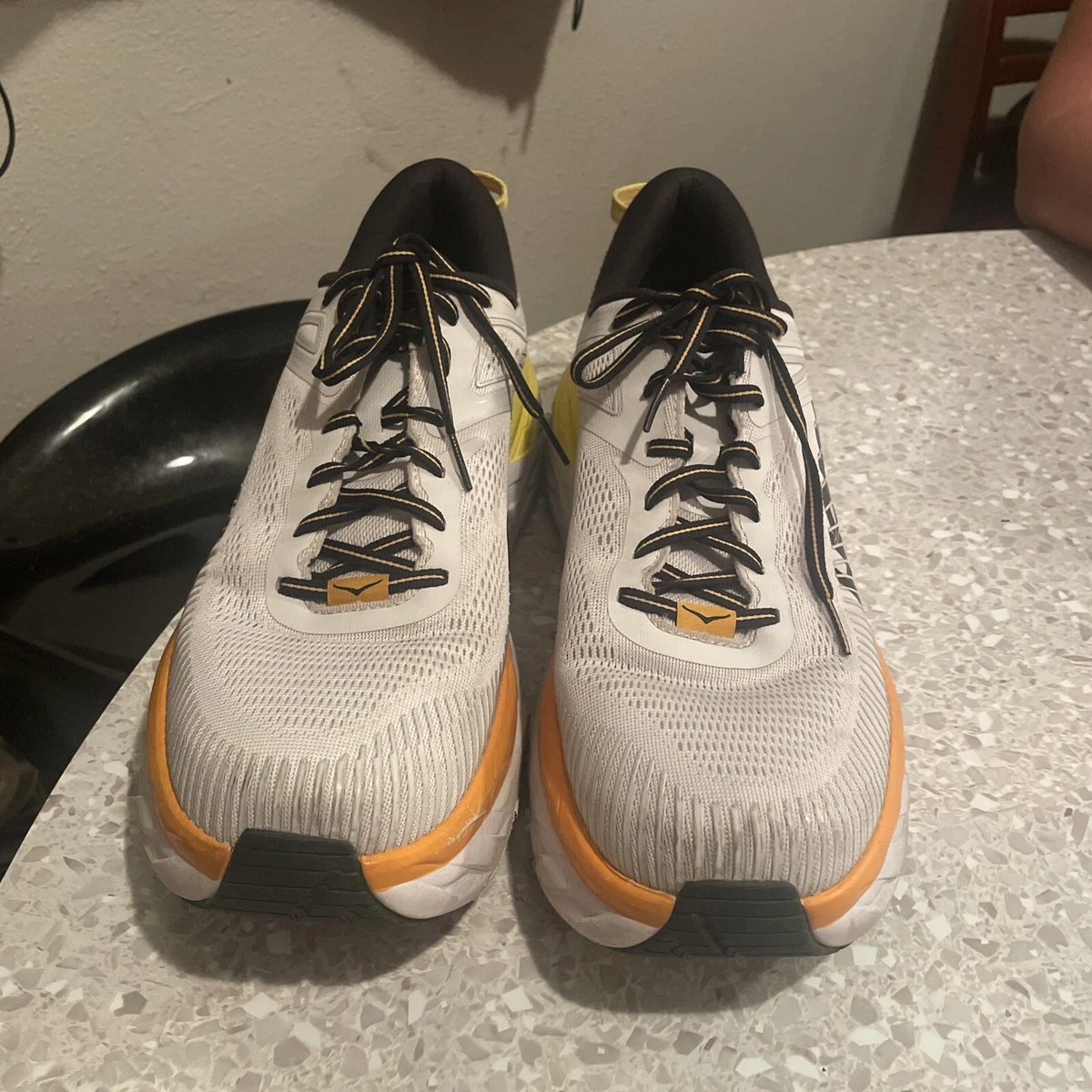 HOKA Bondi 7 Running Shoes Mens Size 11.5 Cloud Yellow One One 1110518-BHK_1.png?_s=RAABAB0 main image 4