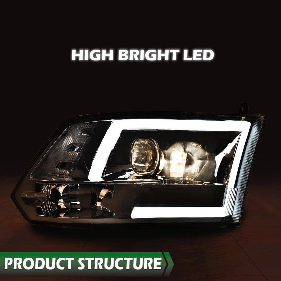 Faros LED DRL cromados y humo lámparas para Dodge Ram 1500/2500/3500 2006-2009 Foto 3 de 4