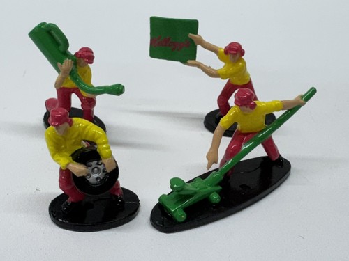 NOS TYCO 4 Man Pit Crew Red/Yellow Rubber Figures Great For Your Slot Car Layout - Picture 1 of 2