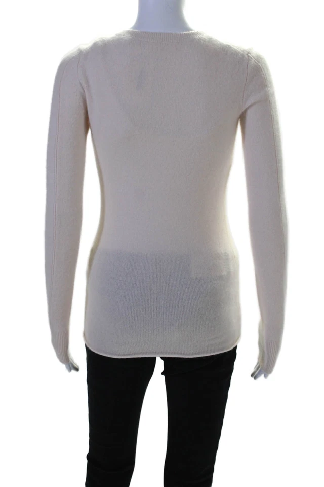 Cárdigan suéter rosa con botones cuello alto mezcla cachemir Inhabit para mujer talla P Foto 3 de 4