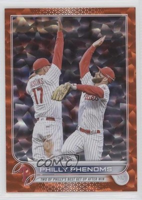 2022 Topps Update Veteran Combos Orange Foil /299 Bryce Harper Rhys Hoskins ti8