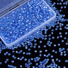 1100PCS 4mm Bicone Crystal Glass Beads for Jewelry Making, Sparkling Mini Beads