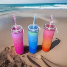 2025 Limited Edition Dunkin’ Frosted Water Color Sipper 27oz Set Of 3 NWT