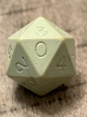 RARE Vintage Gamescience D20 Sky Blue UnInked Rpg Ad&d Dice 120723@