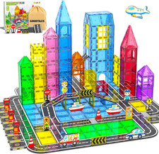 106Pcs Christmas Magnetic Tiles, Magnetic Building Blocks, Preschool Montessori