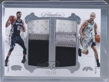 2017-18 Flawless Dual Diamond Memorabilia 22/25 Manu Ginobili Tim Duncan HOF 3d3