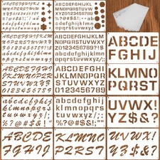 14 Pcs Reusable Letter Stencils, 1/2, 3/4, 1, 2 Inch 9.8 x 5.9 inches, White