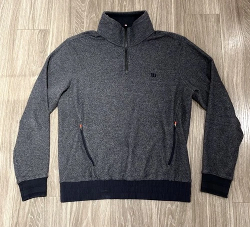 Wilson Grant Park Half-Zip Sweatshirt Fleece Mock Men’s Large Blue image 2