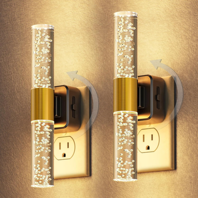 #ad LED Night Light Rotating Night Lights Plug into Wall Auto Light Sensor Nightli $54.12