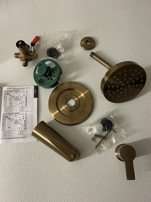 Moen Rinza 82628BZG Tub & Shower Faucet Bronzed Gold Finish ~ 6 inch Rain Shower