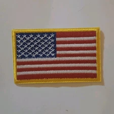 USA American Flag Iron On Embroidered Patch  3" x 2"