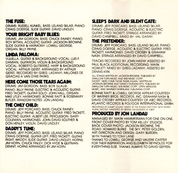 Jackson Browne - The Pretender (Cass, Album) (Mint (M)) 2595002235 - Image 3 of 4