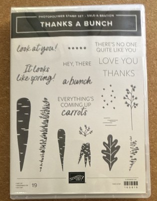 Stampin' Up! Thanks a Bunch Photopolymer Stamp Set 19 Pieces BRAND NEW 