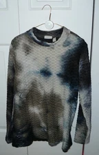 LOGO by Lori Goldstein Tie-Dye Textured Knit Mock Neck Women's Long Sleeve Top L