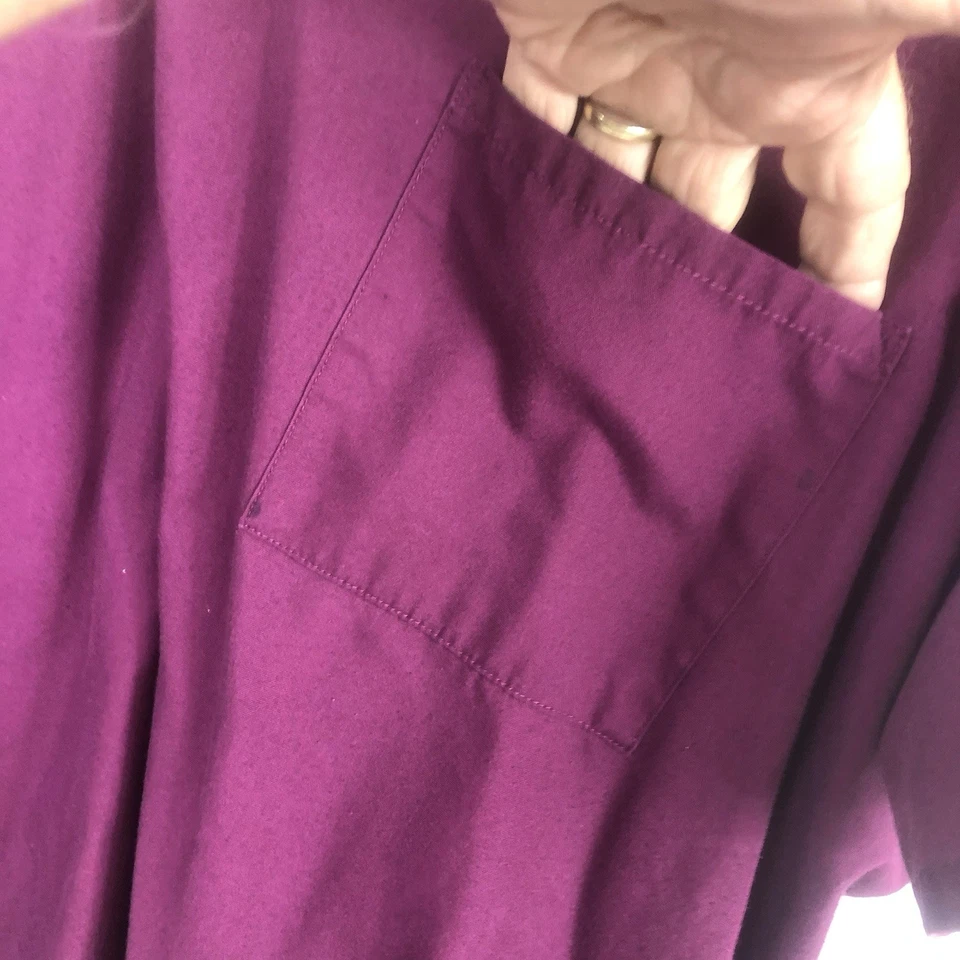 Ropa de trabajo Cherokee para hombre exfoliantes cuello en V vino liso borgoña rojo bolsillos talla 2XL Foto 4 de 4