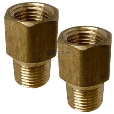 2 Pack 1/8'' Female X 1/8'' Male NPT Pipe Fitting Extender Adapter FIP X MIP Brass