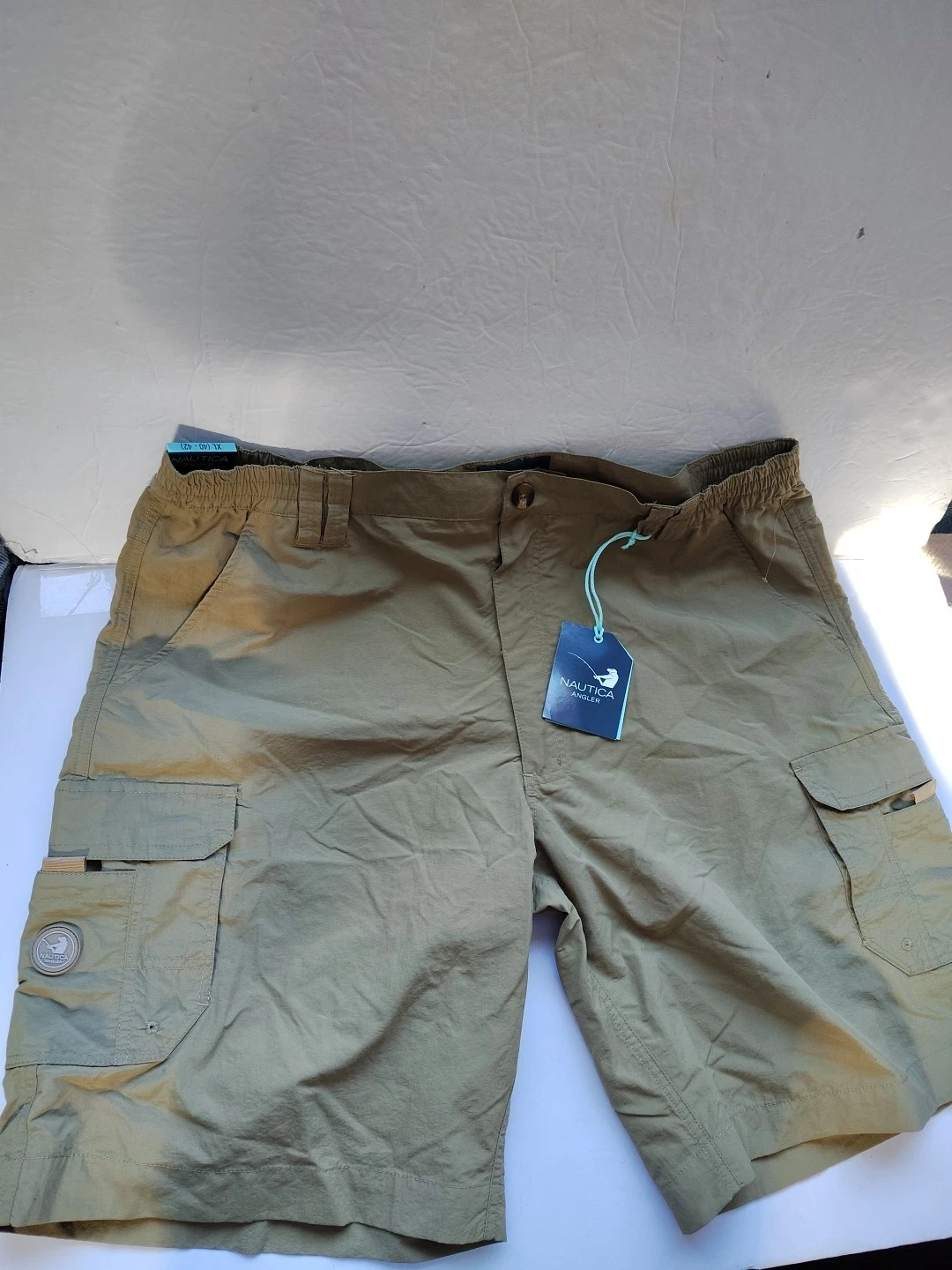 Nautica Angler Men's Deck Shorts, Sand Trap -40-42 Size XL Polyester Quick Dry