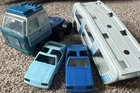 Tonka Vintage Car Transporter Blue White Pressed Steel Plastic Truck