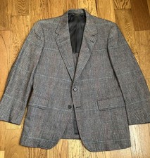 Vintage Brooks Brothers Sport Coat Gray Tweed Sz 42R 8400 83067 Silk Linen Wool