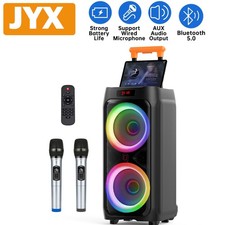 JYX T9 Large Party Speaker Lound Speaker +2 Microphone For Adult Family Singing