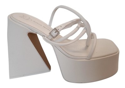 Naked Wolfe Damen Angel Weiß Leder Riemchen Plateau Sandalen UK5 NEU UVP260