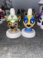 Lot Of 2. Good 2 Grow Paw Patrol Golden Rocky  Chase. Juice Bottle Toppers